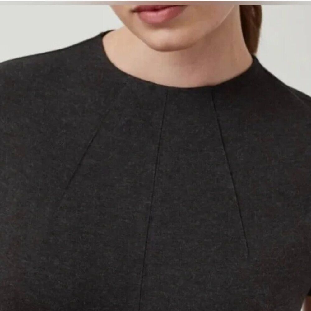 Spanx The Funnel Neck Top Charcoal Short Sleeve Size XS - Picture 3 of 9